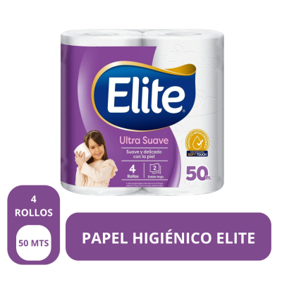 Papel higiénico Elite Ultra Doble Hoja  Soft Touch 4 rollos 50 metros