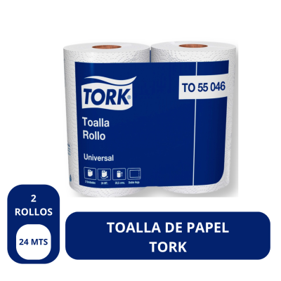 Toalla de Papel Tork Doble Hoja 2 rollos 24 metros