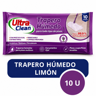 Trapero Húmedo Lavanda Ultra Clean 10 unidades