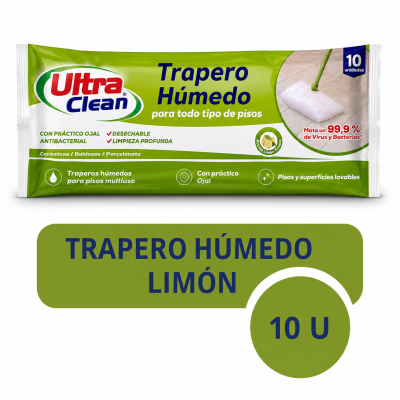 Trapero Húmedo Limón Ultra Clean 10 unidades