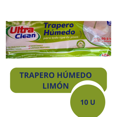Trapero Húmedo Limón Ultra Clean 10 unidades