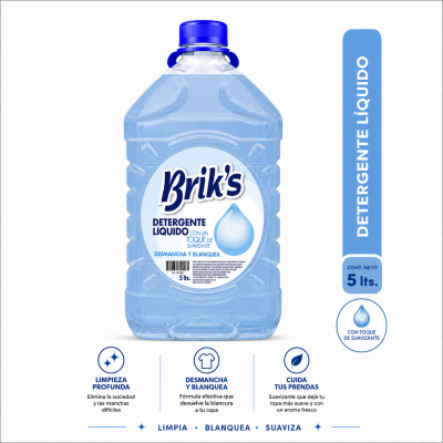 Detergente con toque de Soft Briks Celeste 5 litros