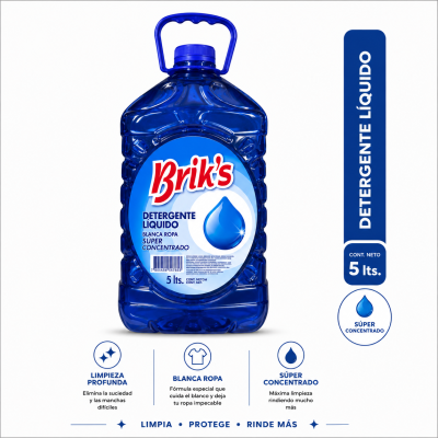 Detergente Liquido Concentrado briks azul 5 Litros