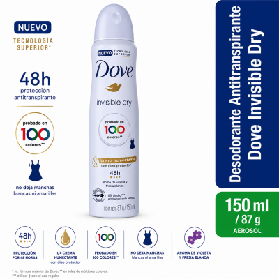 Desodorante Spray Invisible Dry Dove 150ml