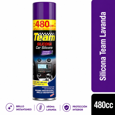Silicona en Spray para autos Team 480cm3