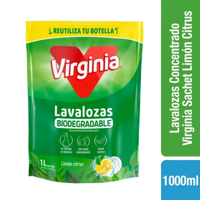 Lavalozas Concentrado Limón recarga Virginia 1 litro
