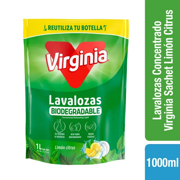 Lavalozas Concentrado Limón recarga Virginia 1 litro