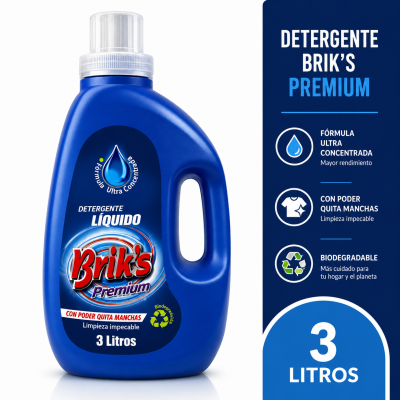Detergente Premium Ultra Concentrado Briks 3 litros