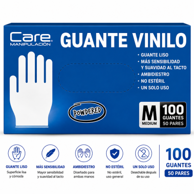 Guantes Vinilo TALLA M 50 PARES