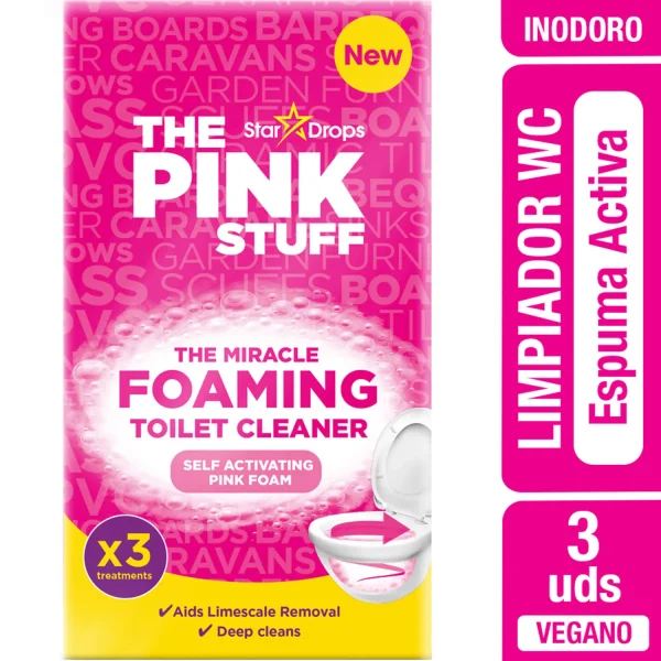 Espuma Activa Limpia Inodoro The Pink Stuff 3 paquetes