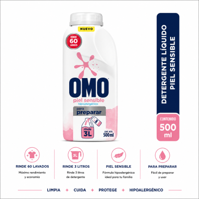 detergente OMO Para Diluir Piel Sensible 500 ml