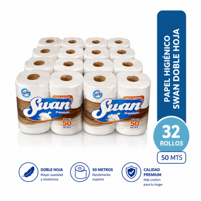 Manga Papel Higiénico Swan 32 rollos 50 metros