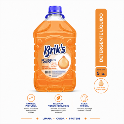 detergente liquido con toque de soft briks naranjo 5 litros