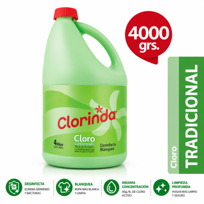 Cloro Liquido Clorinda 4 L