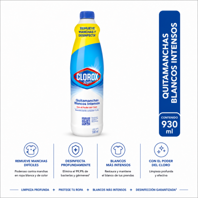 Cloro Quitamanchas Ropa blanca Clorox 1 LITRO