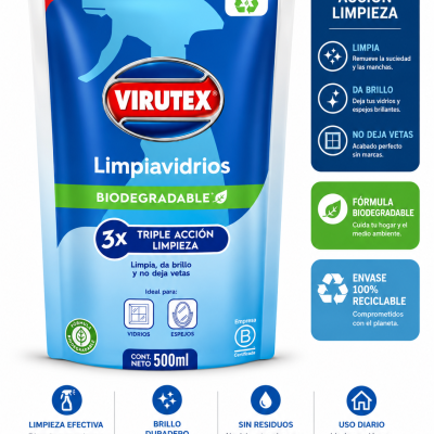 Limpia Vidrios Virutex RECARGA 500ml
