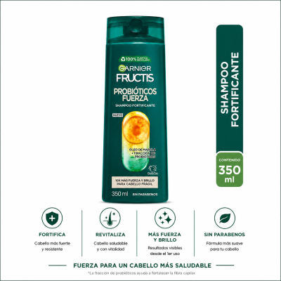 SHAMPOO FRUCTIS PROBIÓTICOS FUERZA 350 ML
